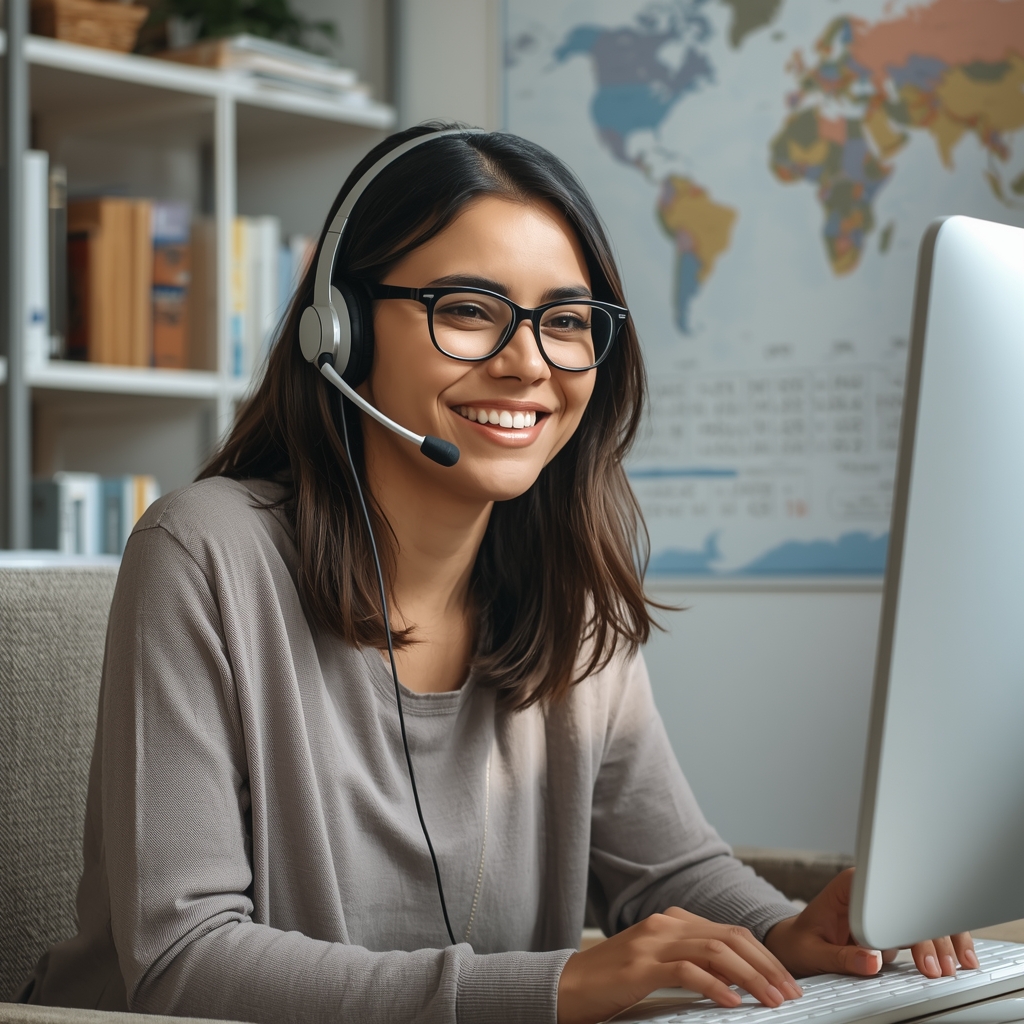 Maria Rodriguez learning Italian language online